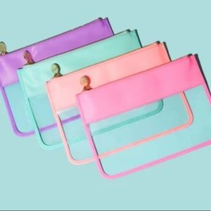 SCL mango clear flat pouch NWT